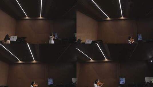 少年儿童拉小提琴音乐会高清在线视频素材下载