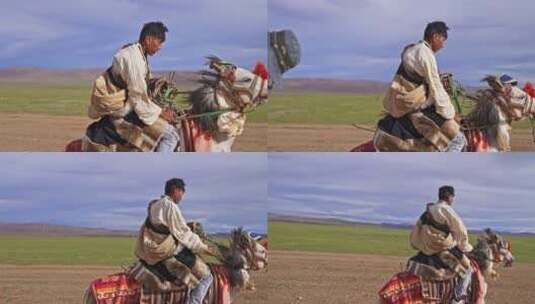 西藏双湖县无人区牧民高清在线视频素材下载