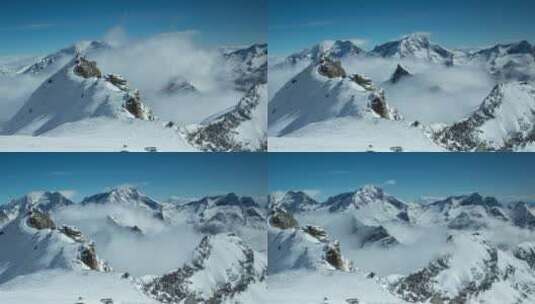 雪山高处的雾高清在线视频素材下载
