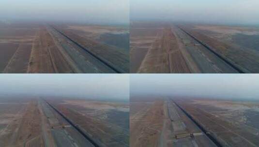 中国西部吐鲁番风力发电场高清在线视频素材下载