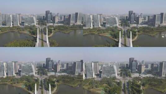 城市航拍郑州龙子湖金融中心高清在线视频素材下载