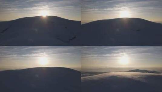 4K昭通大山包下雪日出航拍实景高清在线视频素材下载