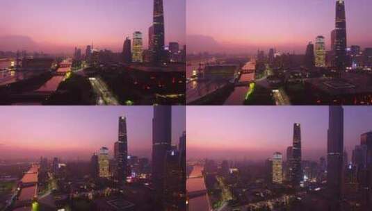 广州 西塔以及珠江两岸夜景高清在线视频素材下载