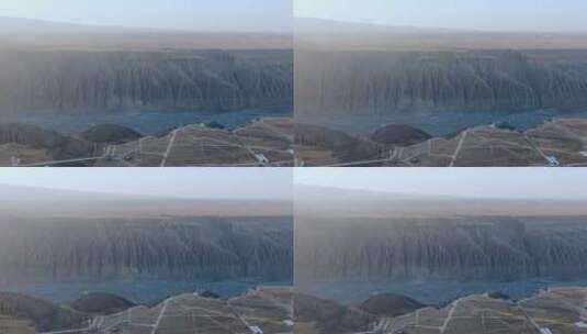 航拍险峻的独山子大峡谷高清在线视频素材下载