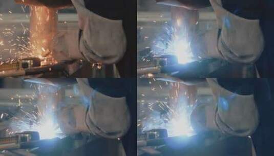 做焊接工作的工人高清在线视频素材下载