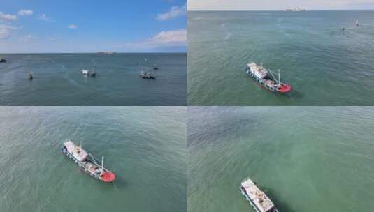舟山海洋海岛航拍船高清在线视频素材下载