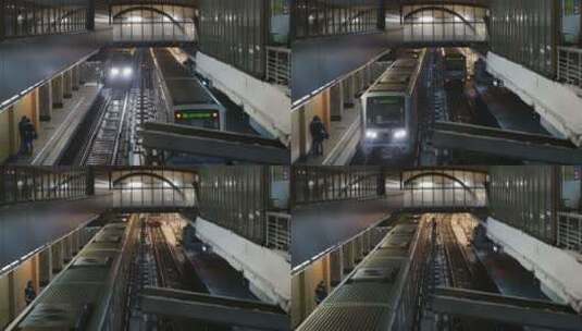 进入车站站台的列车高清在线视频素材下载