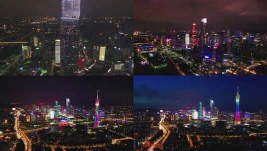 【4K航拍延时】广州夜景高清在线视频素材下载