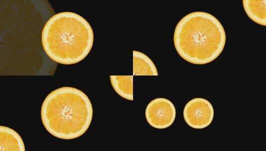 橙子透明通道/橙子创意镜头/橙子绿背景高清在线视频素材下载