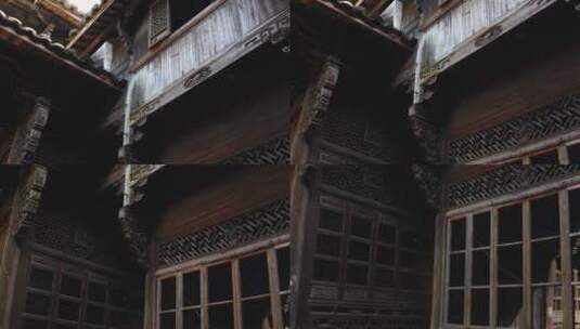 江南古镇古建筑构件牛腿木雕高清在线视频素材下载