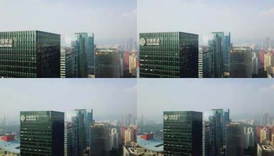 4K航拍中国移动大厦高清在线视频素材下载