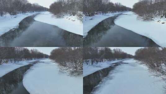 寒冬不冻河近景高清在线视频素材下载