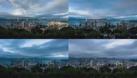 香港太平山延时摄影日转夜高清在线视频素材下载