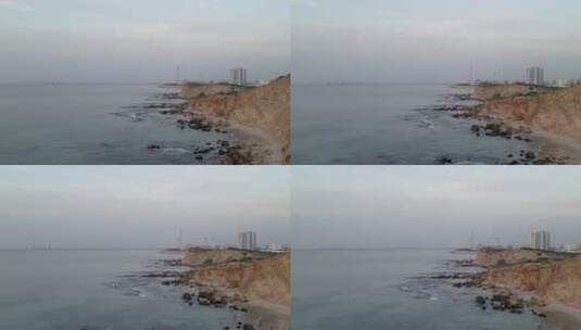 地中海海岸线。多尔海滩自然保护区。以色列。从无人机上观看。霍夫多尔-高清在线视频素材下载