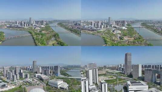 DJI_0126婺州公园航拍高清在线视频素材下载