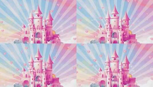 粉色城堡高清在线视频素材下载