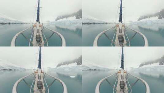 破冰船海面航行POV视角高清在线视频素材下载
