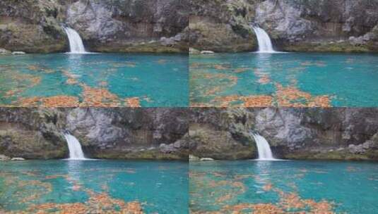 秋季瀑布的自然景观高清在线视频素材下载