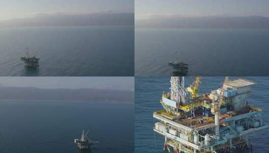 钻井海上油田平台海底石油勘探高清在线视频素材下载