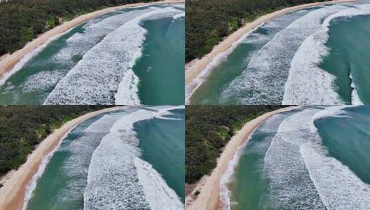 海岸线海湾海滩沙滩航拍高清在线视频素材下载