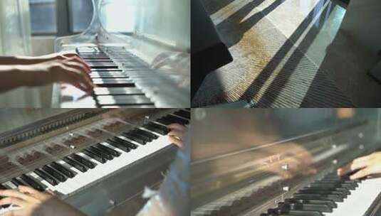 6025 弹钢琴 演奏 音乐高清在线视频素材下载