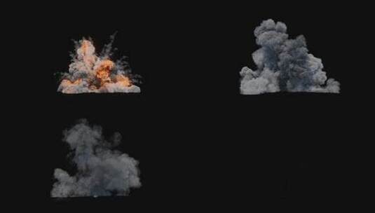 4k巨大的大型爆炸烟尘火光光效-alpha (14)高清在线视频素材下载