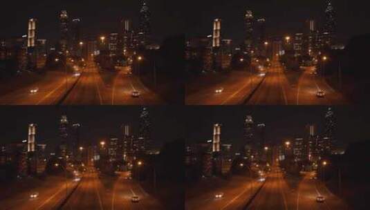 夜晚的城市车流高清在线视频素材下载