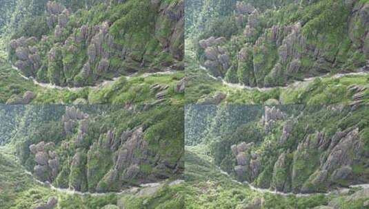 航拍湖北神农架神农顶景区悬岩峭壁高清在线视频素材下载