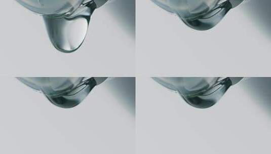微距拍摄透明白色的水滴在白色背景下滴落高清在线视频素材下载