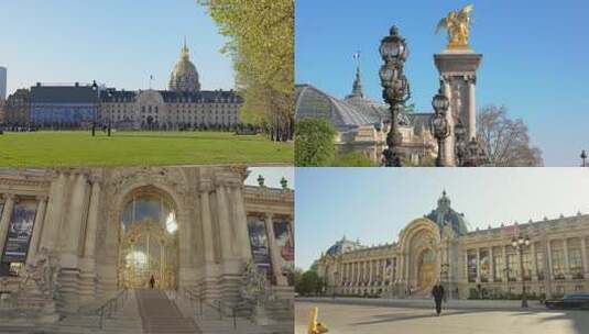 城市巴黎城市建筑法国地标建筑高清在线视频素材下载