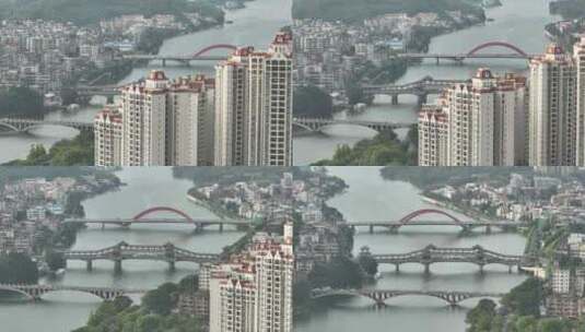 中国广东省广州市增城区增江高清在线视频素材下载