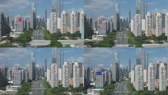 4K深圳车公庙城市景观建筑群高清在线视频素材下载