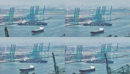 天津港长焦航拍高清在线视频素材下载