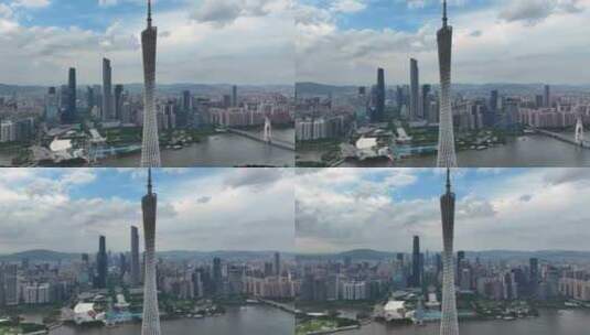【正版4K素材】航拍广州塔环绕高清在线视频素材下载