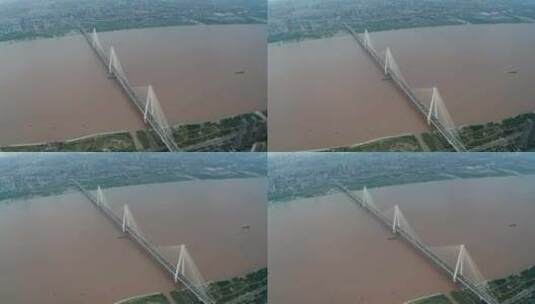 武汉二七长江大桥（高空）高清在线视频素材下载