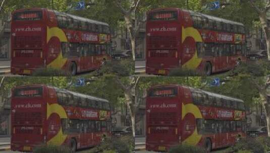 上海  新天地 双层巴士高清在线视频素材下载
