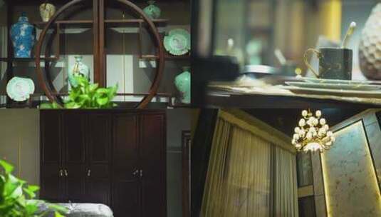 中式家具 古典 桌椅高清在线视频素材下载