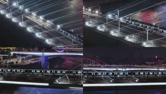 重庆铁路夜景高清在线视频素材下载