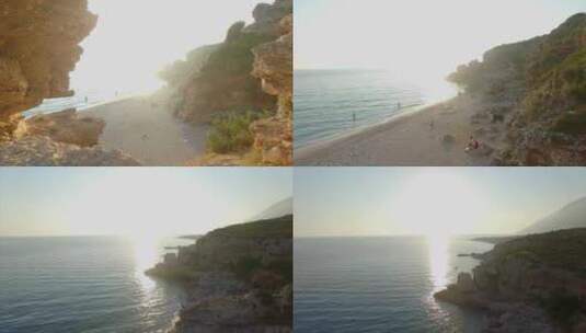 阿尔巴尼亚的隐蔽海滩高清在线视频素材下载