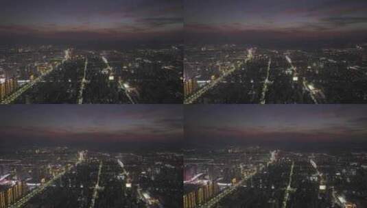 江西抚州城市夜景航拍高清在线视频素材下载