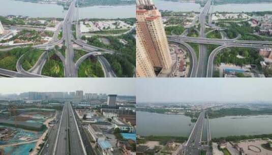 合集洛阳城市交通立交桥航拍高清在线视频素材下载