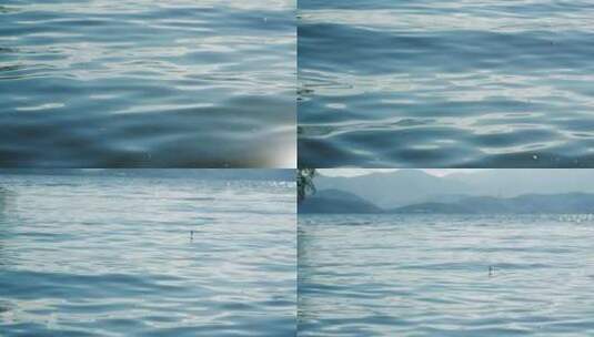 湖岸边波光粼粼的水面特写高清在线视频素材下载