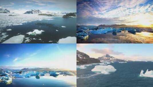 南极冰雪融化 航拍高清在线视频素材下载