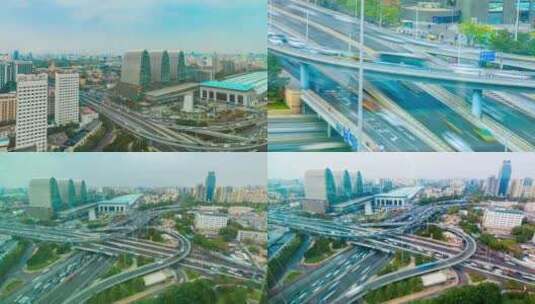 壮观北京西直门立交桥延时合集高清在线视频素材下载