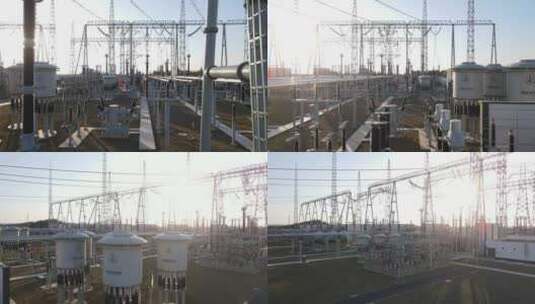 新能源变电站高压电发电站电力设备高清在线视频素材下载