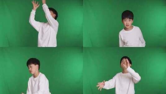 帅气的中国小男孩在玩垒球高清在线视频素材下载