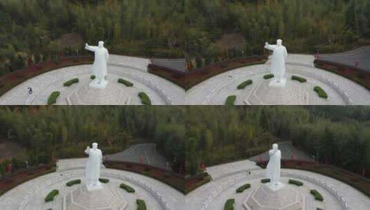 福建省龙岩上杭县古田县山景雕像航俯拍高清在线视频素材下载