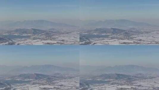 航拍北方雪景高清在线视频素材下载