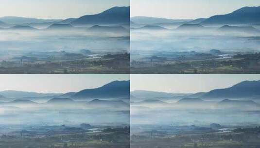 【延时】清晨腾冲火山群云雾缭绕中国风高清在线视频素材下载