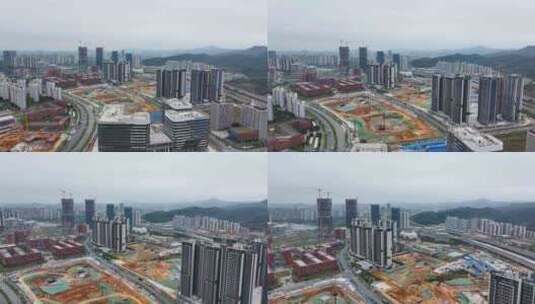 4K航拍中新广州知识城中心点高清在线视频素材下载